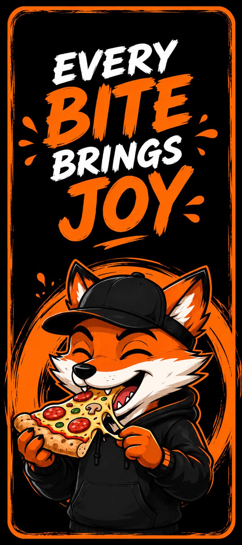 Every bite brings joy, illustration du renard Yummy Joy